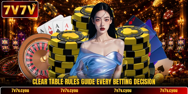 Clear table rules guide every betting decision Clear table rules guide every betting decision
