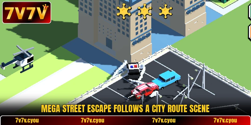 Mega Street Escape follows a city route scene Mega Street Escape follows a city route scene