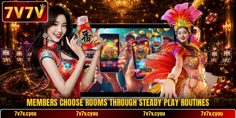 Members choose rooms through steady play routines Members choose rooms through steady play routines
