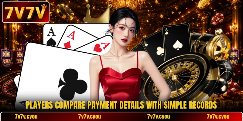 Players compare payment details with simple records Players compare payment details with simple records
