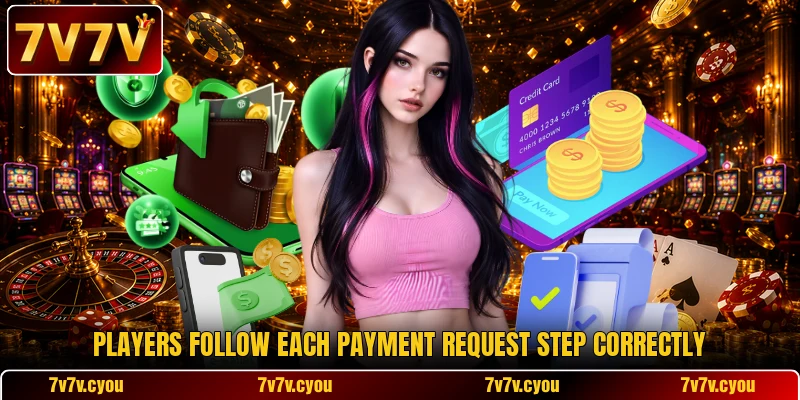 Players follow each payment request step correctly Players follow each payment request step correctly