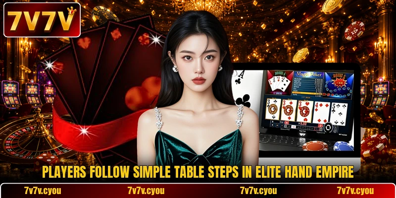 Players follow simple table steps in Elite Hand Empire Players follow simple table steps in Elite Hand Empire