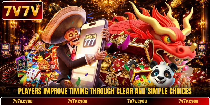 Players improve timing through clear and simple choices Players improve timing through clear and simple choices