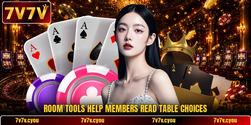 Room tools help members read table choices Room tools help members read table choices