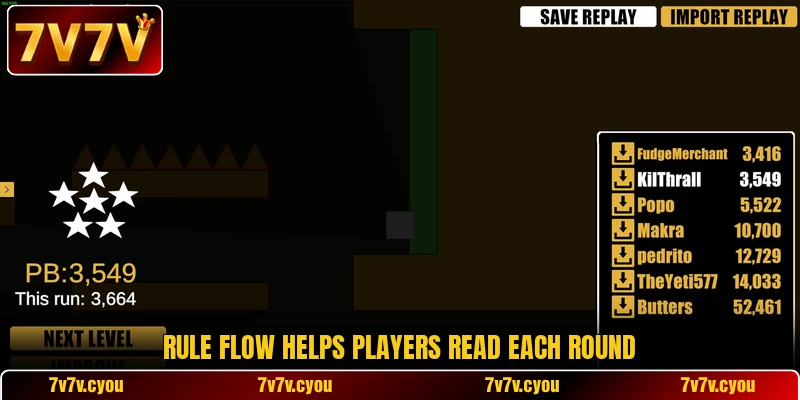Rule flow helps players read each round Rule flow helps players read each round