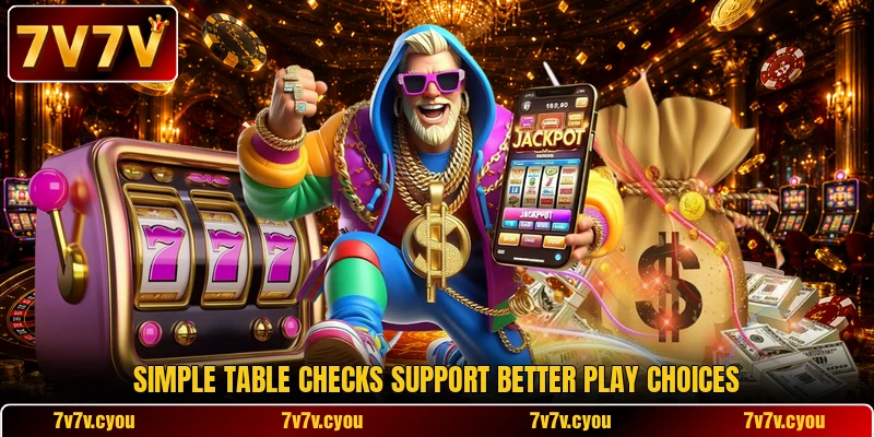 Simple table checks support better play choices Simple table checks support better play choices