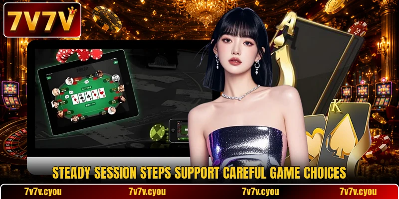Steady session steps support careful game choices Steady session steps support careful game choices