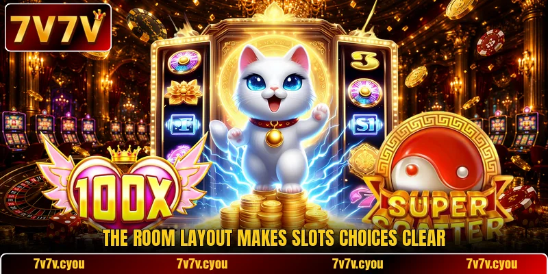 The room layout makes slots choices clear The room layout makes slots choices clear
